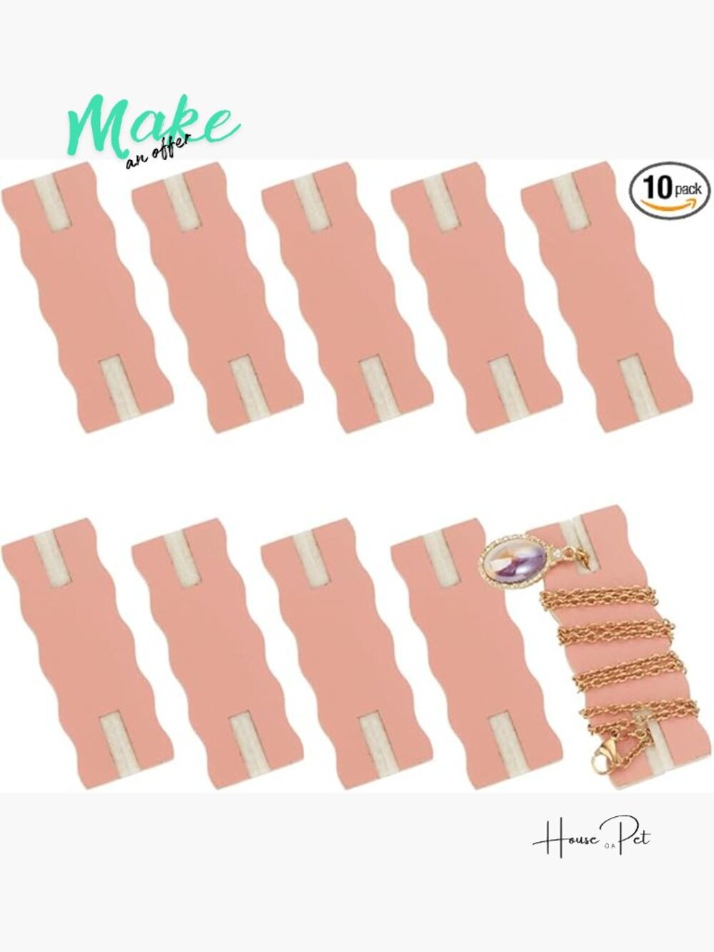 10pcs Tangle-Free Necklace Organizer Cards - Faux Leather Jewelry Wrap